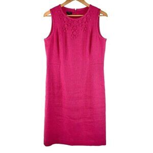 Talbots Hot Pink Sheath Linen Dress